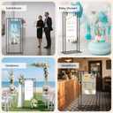 Wedding Welcome Sign Stand, 66H Adjustable Heavy Duty Easel Stand for Sign with Leather Straps, Welcome to Our Wedding Sign Holder, Metal Display Stand Easels for Signs, Posters (Black)