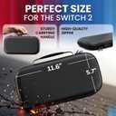 Neroku Durable Travel Case for Nintendo Switch 2 [Model 2025] I Hard Shell Carrying Switch 2 Case with 12 Game Card Slots, Screen Protector I Black EVA Protective Cover