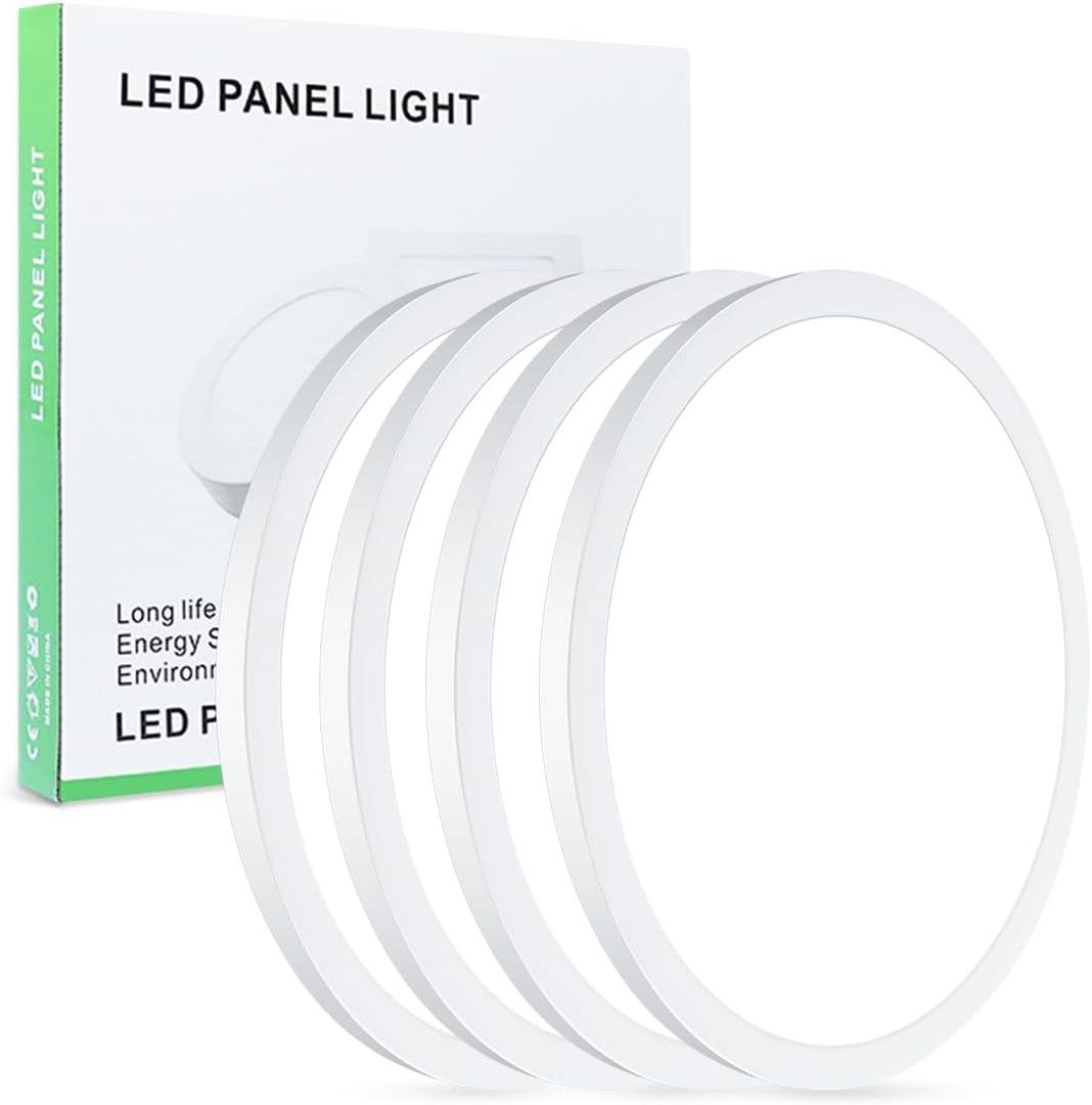AMKI 4Pack 8 Inch Led Ceiling Light Flush Mount,Super Slim18W 6000K Daylight White Super Bright Flat led Light,Ultra-Thin Round Light Fixture for Bedroom, Kitchen, Dining Room,Garage,Living Room