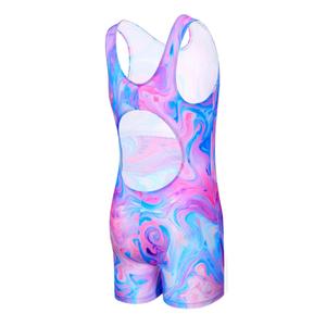 Alikhonf Girls Swimsuit Size 8-9 Years Old Kids Purple Blue Sleeveless Bathing Suit Beach Swimwear.