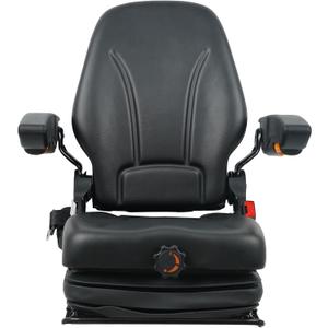 DSC Tractor Seats Made for Universal Tractor Suspension Seat with Adjustable Armrest, Document Bag, High Back Seat, Retractable Seat Belt, Low Profile with Seat Switch. TSKL10