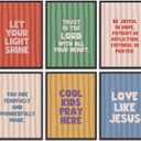6pcs Children'S Bible Verse Canvas Wall Art Boho Bible Inspirational Quote Posters Prints Paintings Christian Education Wall Decor Pictures for Nursery Kids Bedroom Classroom Home Decoration Unframed