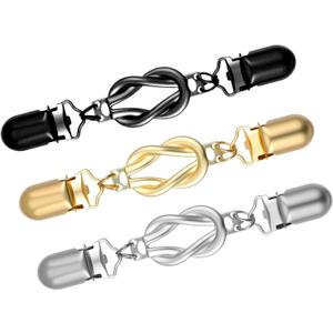 3 Pcs Cinch Clips, Dress Clips Back Cinch Waist Cincher Clip Vintage Sweater Clip for Shawl Cardigan Collar to Tighten Dress Pant Clothes for Women Fit Waist Retro Gold Silver Black Colors
