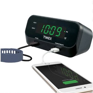  Timex Dual Alarm Clock with Dual USB Charging and Extreme Battery Backup