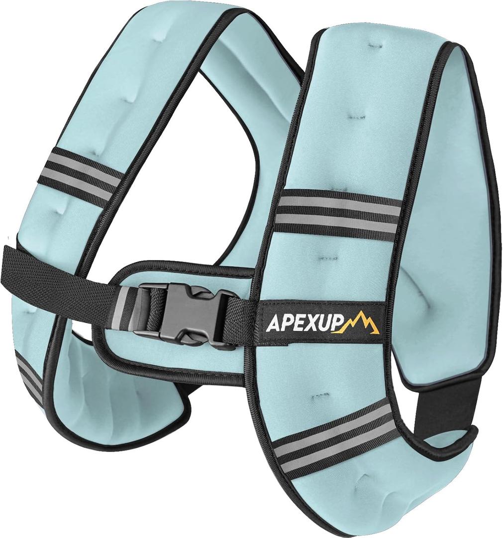 APEXUP Weighted Vest Men Women, Weight Vest for Women Workout Equipment for Strength Training Running (10lbs, Pastel Blue)