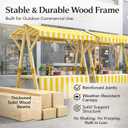 Portable Vendor Cart with Canopy, Foldable Farmers Market Booth with Wheels, Wooden Street Vendor Food cart for Lemonade Stand, Outdoor Events, Street Food & Pop-Up Events (Yellow, 47.2 in)