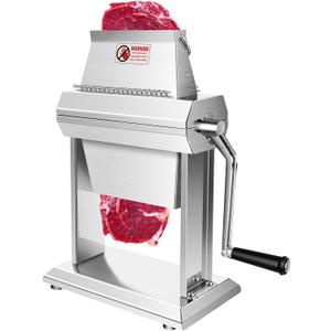 YBSVO Commercial Meat Tenderizer Machine - Heavy Duty Stainless Steel Manual Cuber with 40 Sharp Blades - Hand Crank Steak & Venison Tenderizing Tool for Butchers, Hunters & Kitchens (7" Wide Feed)