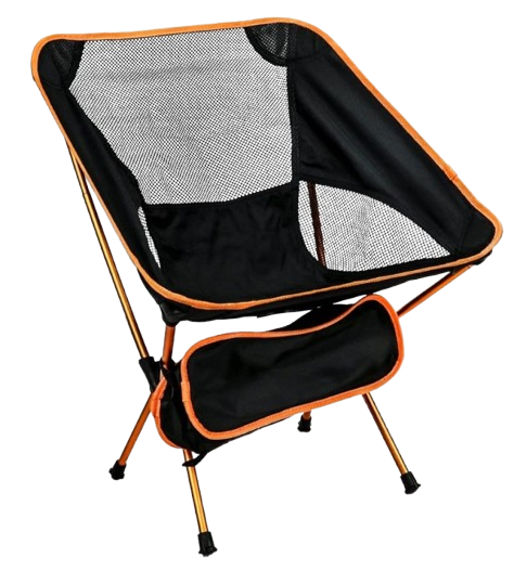 QWORK Ultralight Portable Camping Chair with Triangular Stability – Aluminum Alloy Frame, Ripstop Polyester Seat, Plastic Joints, 330 lbs Capacity – for Fishing, Camping, Hiking and Backpacking Orange