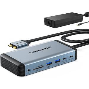 Lemorele MacBook Pro Air Docking Station w/150W Power Adapter, 12 in 2 USB C Laptop Docking Station 2 HDMI 4K@60Hz, 18W PD 3.0 5Gbps, USB C 3.0 & 4 USB 3.0, RJ45 Ethernet SD/TF Audio Lemorele MacBook Pro Air Docking Station w/150W Power Adapter, 12 in 2 USB C Laptop Docking Station 2 HDMI 4K@60Hz, 18W PD 3.0 5Gbps, USB C 3.0 & 4 USB 3.0, RJ45 Ethernet SD/TF Audio