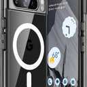 JETech Magnetic Case for Google Pixel 8 Pro 6.7-Inch 2023, Compatible with MagSafe Accessories, Shockproof Protective Phone Cover, Non-Yellowing Hard Clear PC Back (Obsidian)