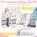 Kids Vacuum Cleaner Toy Set for Toddlers - 2PCS Toy Vacuum Sets for Toddlers 3+ Toddler Vacuum Toy That Works with Sound Effects, Baby Play Vacuum Pretend Role Play Household Housekeeping