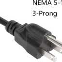 CERRXIAN 4.92FT 18AWG Right Angle 3 Prong Computer Power Cord, NEMA 5-15P to 90 Degree IEC 320 C13 Monitor TV Replacement Power Supply Cable, 10A/125V, for Computer , Scanners, Printers(R Black)