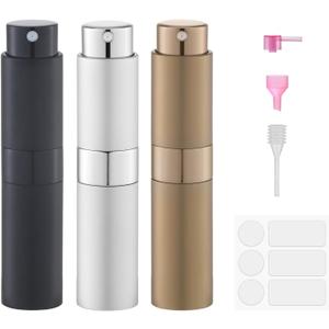 Fusupak Perfume Atomizer Travel Bottle Refillable: Cologne Sprayer Portable for Men - Mini Spray Empty for Refill - 8ml Small Size Brown