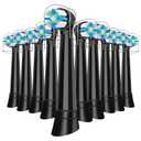 9 Pack IO Replacement Brush Heads Compatible with Oral B iO 2/3/4/5/6/7/8/9/10/Deep Clean Series Electric Toothbrushes, Medium-Hard Bristles IO Toothbrush Head Compatible with Oral B (Black)
