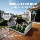 HQ4US 4LEGS Dog Litter Box High Walls Foldable with Grass Pad & Washable Pee Pad, Odor Free Artificial Grass for Dogs Potty Pad Holder Tray, Seamless, No Assembly, Waterproof, Easy Clean for Travel, X-Large for Dog＜ 38" Length