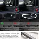 Kiwi Master LED Fog Lights Trim DRL for Jeep Gladiator JT 2018-2026 Jeep Wrangler JL/4xe Accessories Front Bumper Lamps Cover Turn Signal Daytime Running Light, Pair