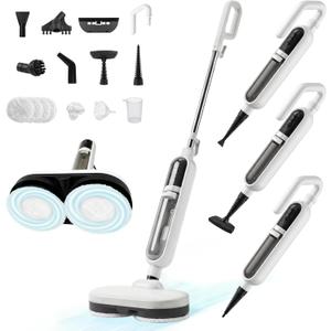 Livatro Scrubbing Steam Mop for Floor Cleaning with Rotating Pads Steamer