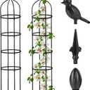 Garden Obelisk Trellis for Climbing Plants Outdoor 6 Ft Rose Bush Round Trellis for Pots Rustproof Metal Pipe with Plastic Coated Plant Flower Trellises for Clematis Vine Jasmine Support
