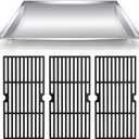 Hiorucet Stainless Steel G517-6600-W1 Trough & Grill Grates for Charbroil 463250512, 463250511, 466250511, Heat Plate Drip Pan, Cooking Grid for Charbroil Tru Infrared 3 Burner Grill Replacement Parts