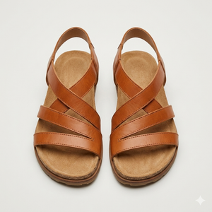 Brown Leather Strap Sandals (5.5)