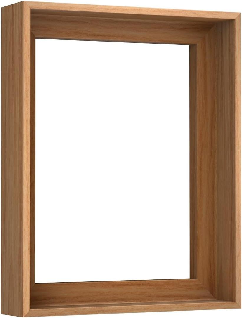 Canvas Floater Frame for Paintings, Fits Up to 1.25" Deep Canvas, DIY Floating Picture Frame for Canvas Prints, Wall Art Frame for Modern Home Dcor, Gallery Hanging Light Brown 24x24