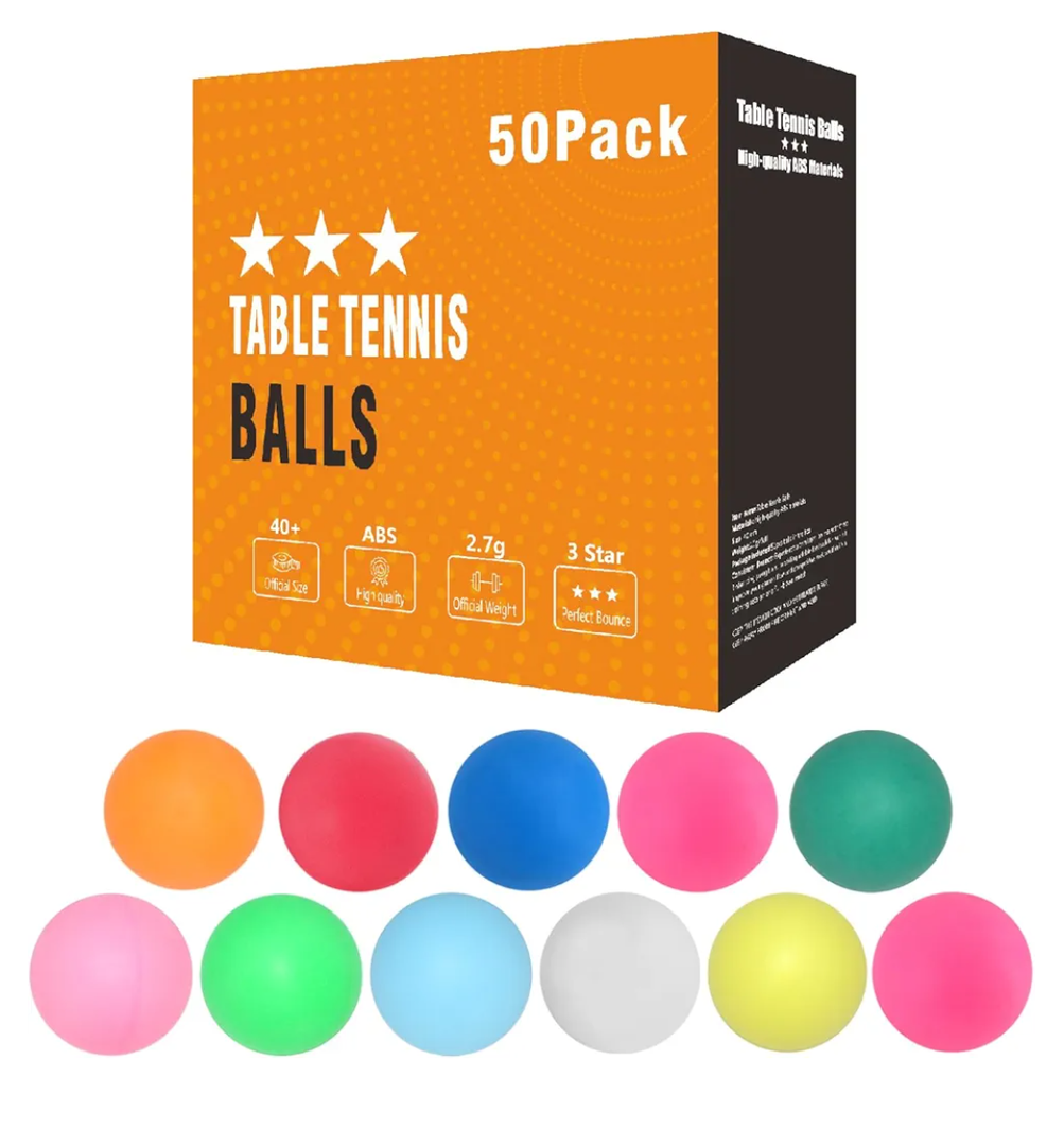 Colored Ping Pong Balls: 3 Star 40mm Table Tennis Balls for Outdoor Training Yard Party Kids Game Cat Dog Ferret Toys
