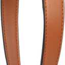 Flat Grain Leather Replacement Straps for Handbags Purse Straps Replacement Crossbody Gold Clasps Women Purse Making 19.29"(49CM) Long Brown