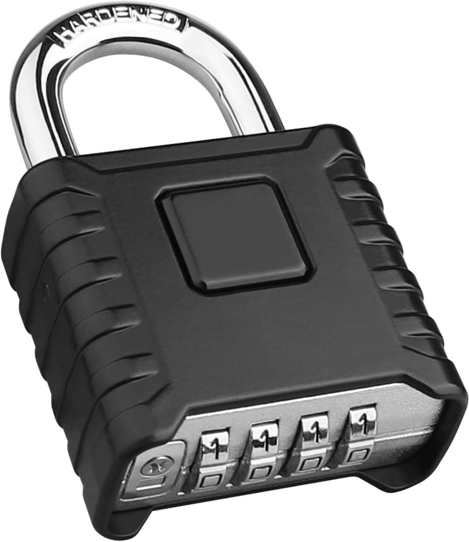 Diyife Heavy Duty Combination Padlock, Large Outdoor Padlock [One-Touch Unlocking] High Security Weatherproof, Design of Hidden Password Suitable for Locker, Home, School, Garage, Gate, Garden (Black)