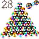 28Pcs Rainbow Stones Fidget Toy, 20mm DIY Mutual Attraction Desk Balls for Kids Adults, Educational Science Kit for Anxiety Relief, Building Crafts for Teens Party Favors Gift