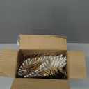 Rubtlamp 96Pcs Gold Plastic Silverware, Gold Plastic Utensils with White Handle, Gold Silverware Set Includes: 32 Knives, 32 Plastic Spoons And 32 Forks