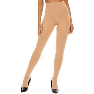 100D Women's Fleece Lined Tights Thermal Pantyhose Leggings Opaque Winter Warm Thick Stockings TightsBlack and skin tone (Clear)