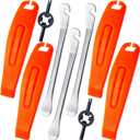 Bike Tire Repair Kit, 4pcs Plastic Bike Tire Lever & 3pcs Stainless Steel Tyre Spoon & 2pcs Valve Core Wrench, Lightweight Bike Tire Removal Repair Tool for Road Mountain Bike