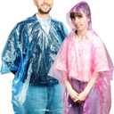 Cididu 20 Pack Disposable Rain Ponchos for Adults, Clear Plastic Emergency Raincoats with Hood, Individually Wrapped Bulk Rain Ponchos Waterproof Family Pack Camping