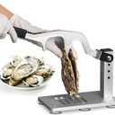 Upgraded Oyster Shucker Machine with Adjustable Heavy-Duty Narrow Blade Design, All-Metal High-Strength Mechanical Steel Oyster Clam Opener Tool Set for Seafood Restaurants and Home Kitchens