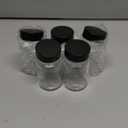 Tianifa 5pcs Black Spice Jars, 3 oz Glass Seasoning Bottles, Spices Container, Empty Spice Jars,Round Spice Bottles with Airtight Plastic Caps with Shaker Lids