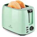 iSiLER 2 Slice Toaster, 1.3 Inches Wide Slot Bagel Toaster with 7 Shade Settings and Double Side Baking, Removable Crumb Tray, Defrost Cancel Function Green