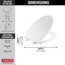 Delta Faucet Morgan Elongated Slow-Close White Toilet Seat with Non-Slip Seat Bumpers, White 811903-WH