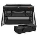 HARPPA Travel Crib, Lightweight Portable Crib Requires No Assembly, Foldable Pack and Play for Baby and Toddlers, Compact Play Yard with Bed,Black