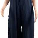 MESLIMA Women's Loose Fit Elastic Off Shoulder Beam Foot Long Sleeve Jumpsuit Rompers with Pockets Plus Size (Gray, XXXL)