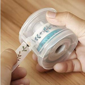 YUBBAEX Washi Tape Dispenser Tape Organzier Plastic Portable Office Holder for Arts, DIY Crafts, Journal Supplies, Scrapbooking -Cylindrical- (60mm) (Transparent)