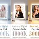 Lighted Vanity Mirror with Lights, Makeup Mirror with Light, 16.7"x 13.2",Three Color Lighting Modes and Dimmable Lighting, Smart Touch Control, 360Rotation, for Vanity Desk Tabletop, Dressing Room