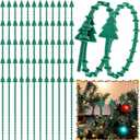 Zhengmy 60 Pcs Christmas Silicone Garland Ties for Banister 12" Stretchable to 24" Reusable Holiday Flexible Garland Hanger Ties for Christmas Banister Railing Stairs Craft Wrapping Lamp Posts Decor