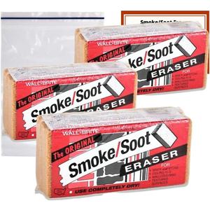 Absorene Smoke Soot Eraser Sponge 3 Pack with Storage Bag and Instruction Card
