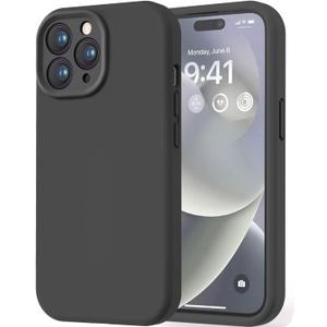 LOVE 3000 Designed for iPhone 15 Pro Case, Premium Silicone with [Soft Anti-Scratch Microfiber Lining] Shockproof Protective Phone Case for Men Women Girls 6.1", Black