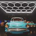 LZHOME LED Hexagon Garage Light - Super Bright 900W 108000LM Car Detailing Shop LED Ceiling Lights Hexagon Lighting System for Home Gym Garage Workshop Basement Warehouse
