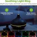 InnoGear Aromatherapy Diffuser & 10 Essential Oils Set, 400ml Diffuser Ultrasonic Diffuser Cool Mist Humidifier with 4 Timers 7 Colors Light Waterless Auto Off for Mother's Gift, Dark Wood Grain