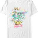Pixar Unisex-Adult Pixar Toy Story New Toys on The Block Short Sleeve Tee Shirt (Large, White)