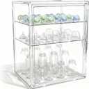 XLARGE Baby Bottle Organizer, UPGRADED Bottle Storage Organizer Baby for Countertop Cabinet, Removable Baby Organizer with Magnetic Door, Bottle Station Organizer for Nipples, Pump Parts, THICKENED