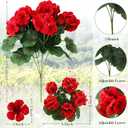Giegxin 20 Bundles Artificial Geranium Flowers Outdoors Faux Plants Fake UV Resistant Realistic 13.8 Inch Silk Flowers Plants for Spring Garden Plant Patio Decoration(Multicolor)