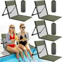 Karenhi 4 Pcs Foldable Poolside Chairs Portable Beach Chair Folding Seat for Edge of Pool Provide Back Support with Carry Bag for Adults Traveling Camping Picnic Lawn